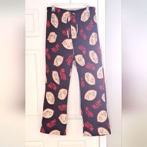 Family Guy Stewie Face You Will Obey Me Black Soft Men's Pajama Pants. Size L.